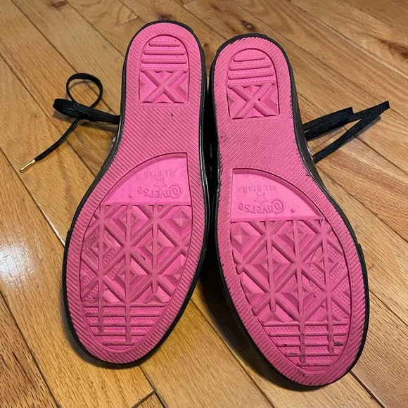 Converse PatBO All*Star Black Floral Embroidered Wedge Sneaker Size 7 - Picture 6 of 9